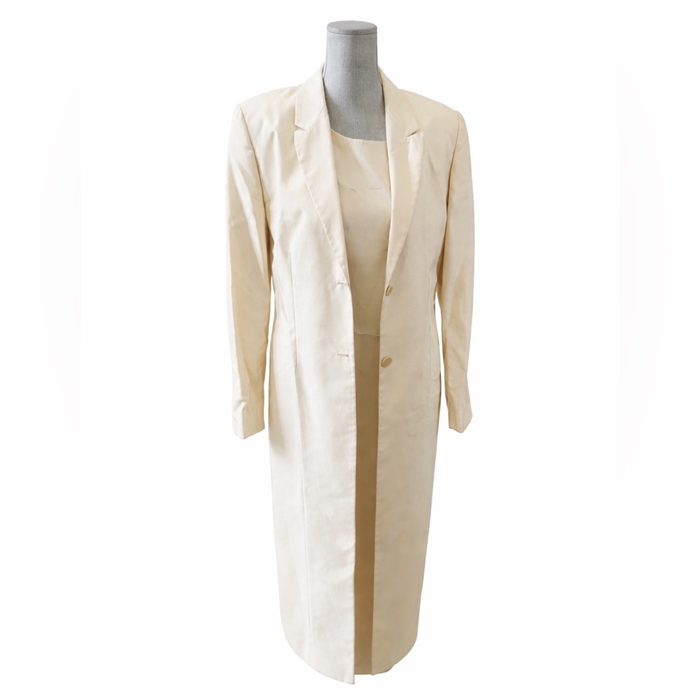 Zanella Platinum Cream Blazer & Sheath Dress Suit Set Size 12